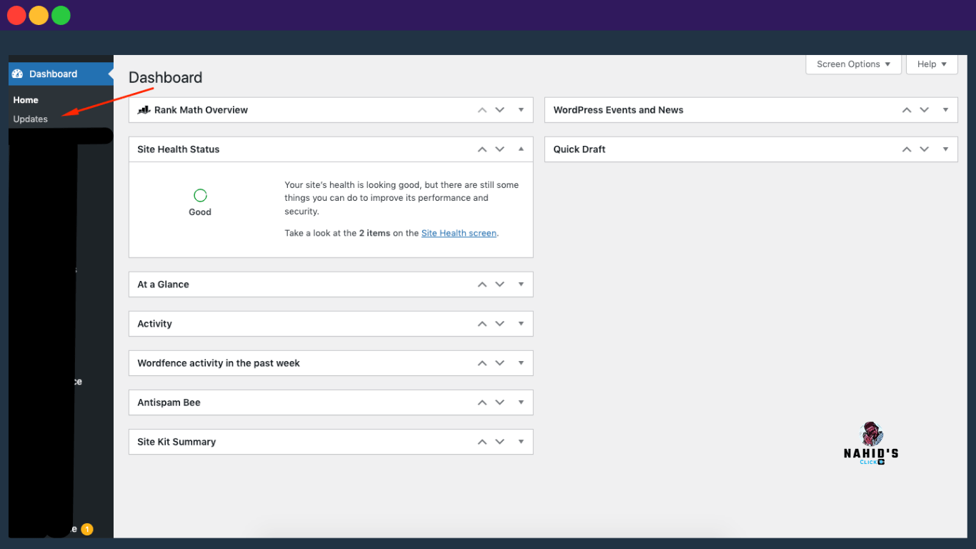 WordPress Update Dashboard