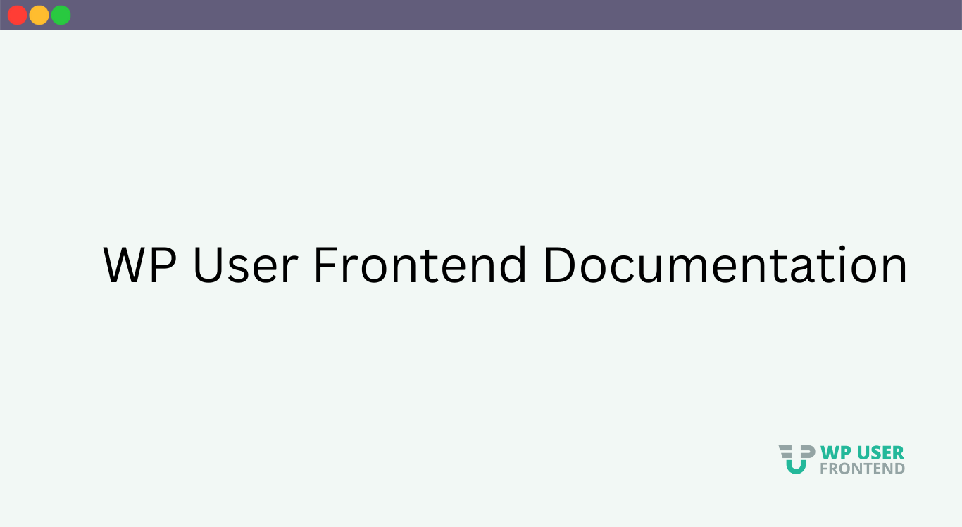 WordPress user Frontend Documentation