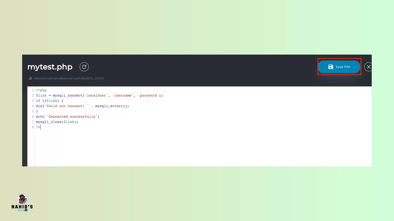 how to add a code in the public_html folder