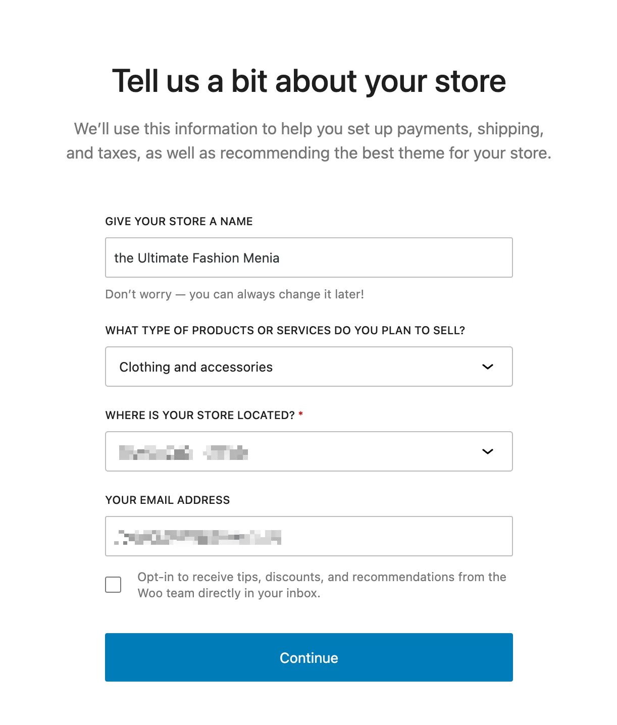 Giving information about the store