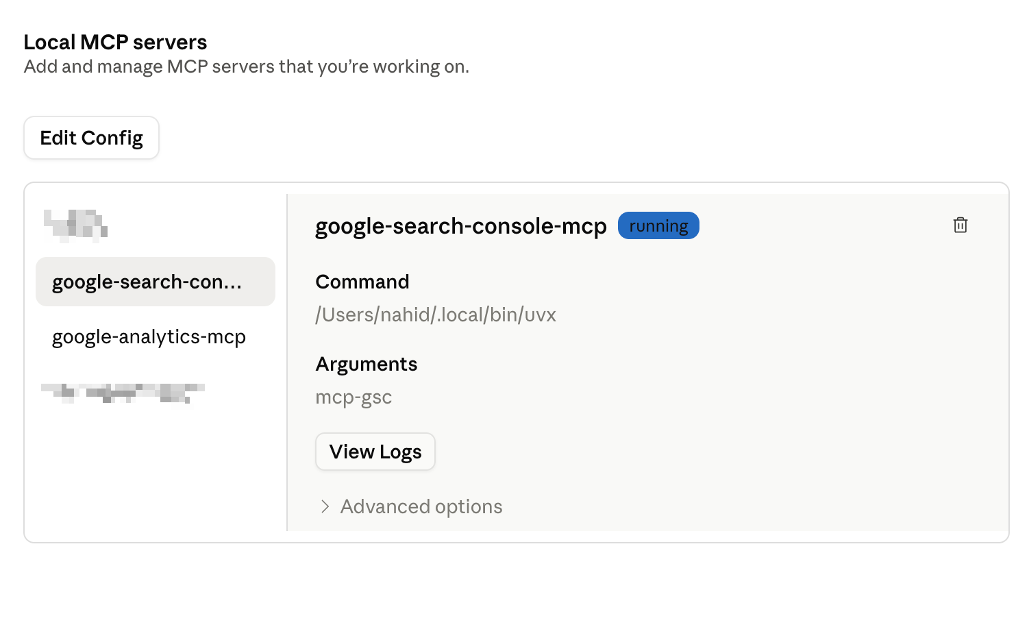 MCP servers are connected