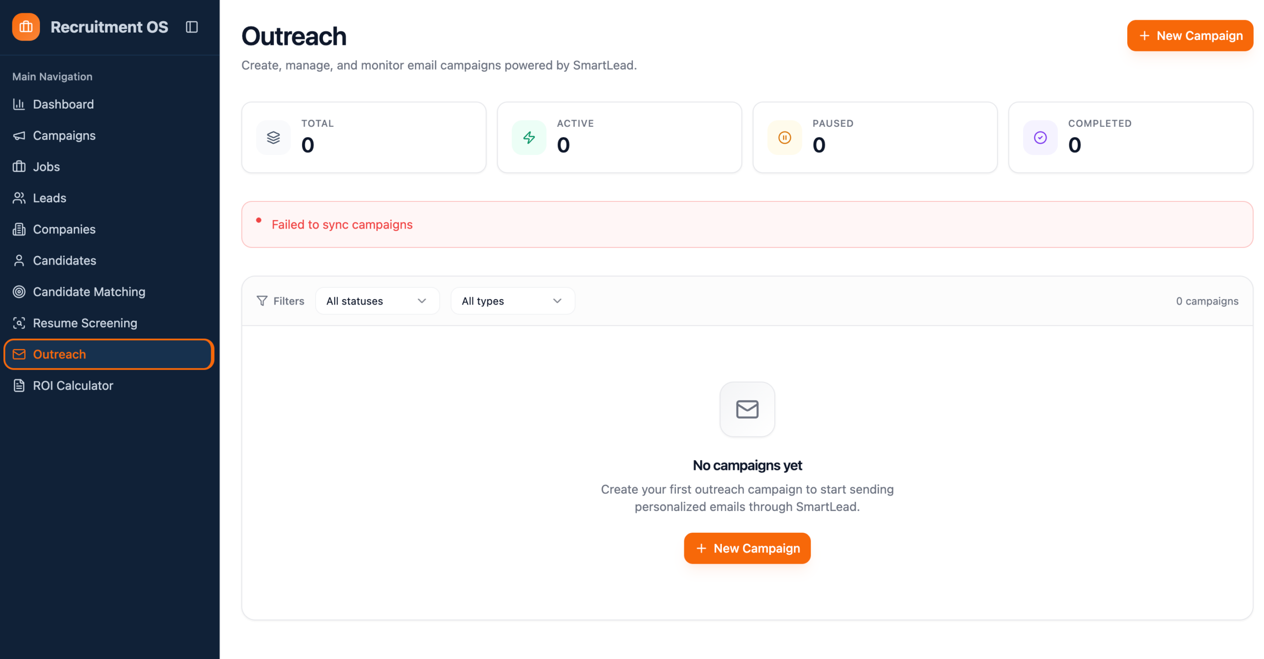 Outreach via SmartLead